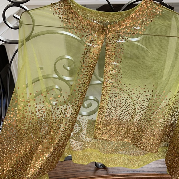 Green cape with gold design - Picture 2 of 3